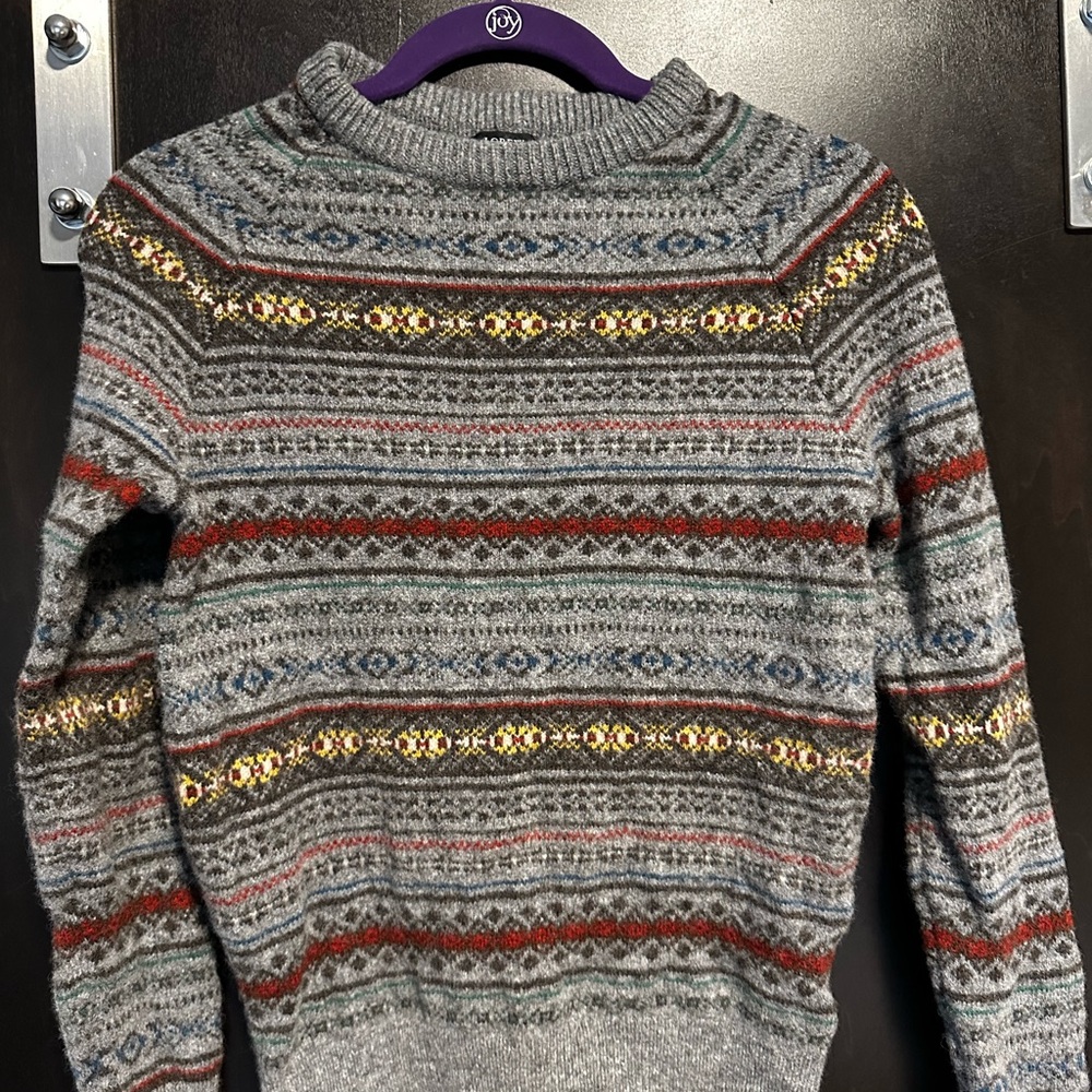 100% Lambswool Patterned Sweater - image 1